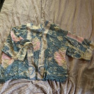 One hundred stars Floral Patterned Sheer Kimono